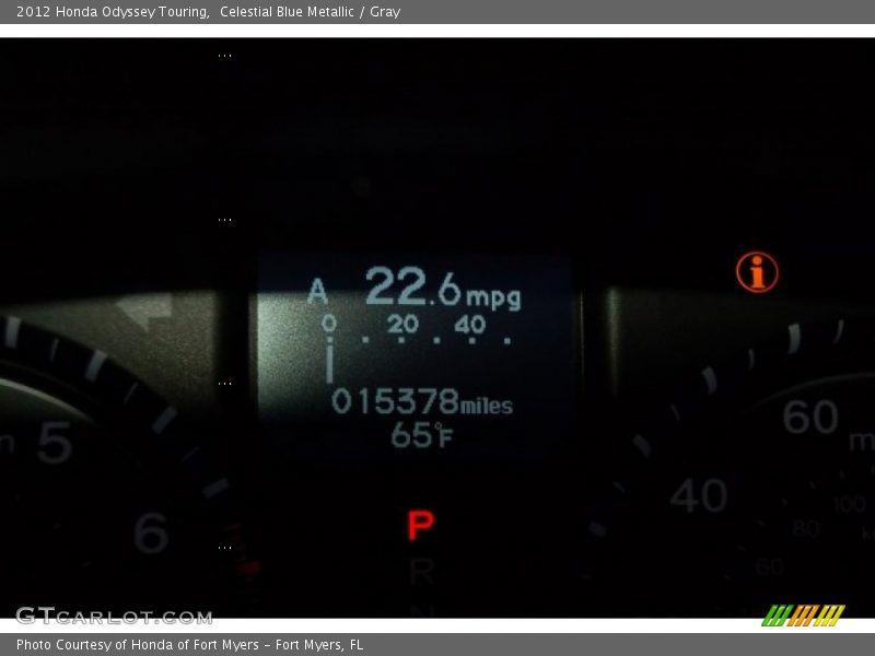Celestial Blue Metallic / Gray 2012 Honda Odyssey Touring