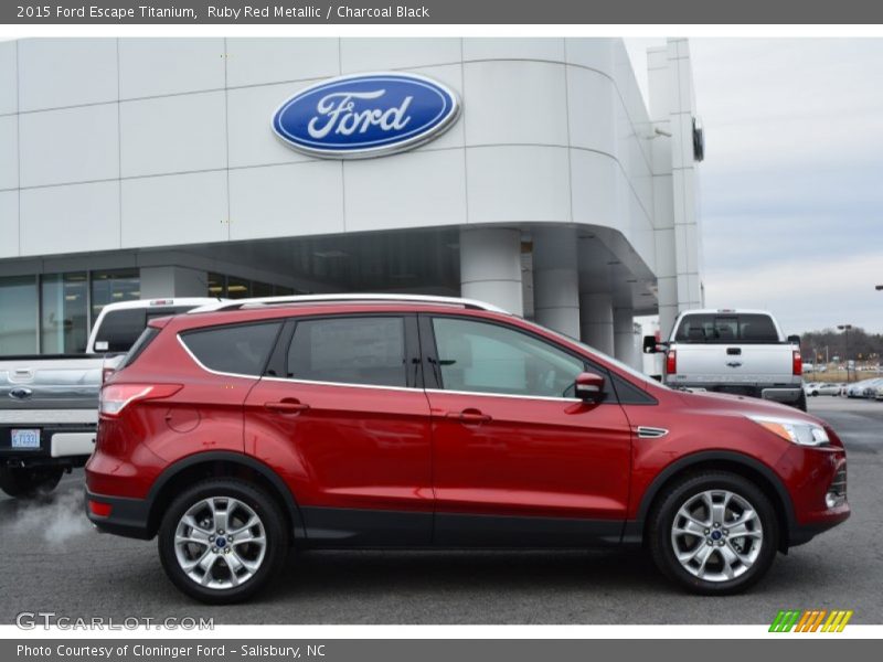 Ruby Red Metallic / Charcoal Black 2015 Ford Escape Titanium