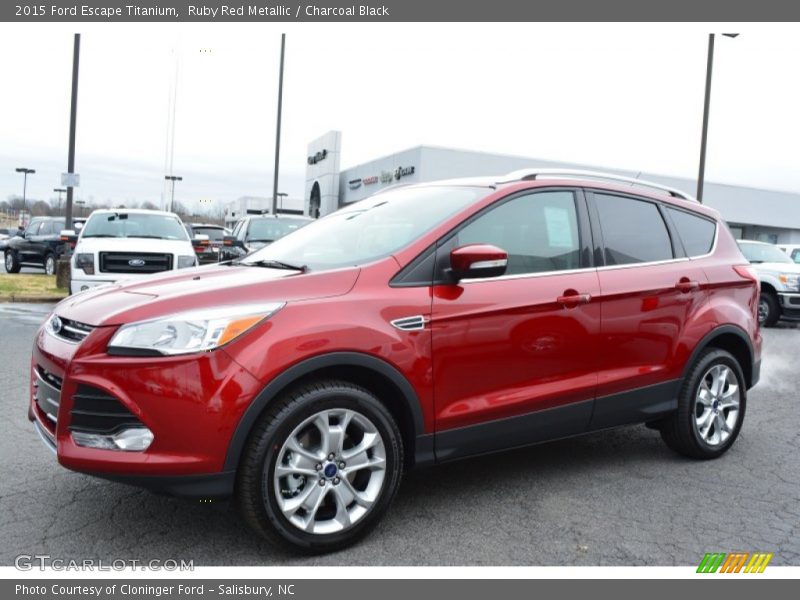 Ruby Red Metallic / Charcoal Black 2015 Ford Escape Titanium