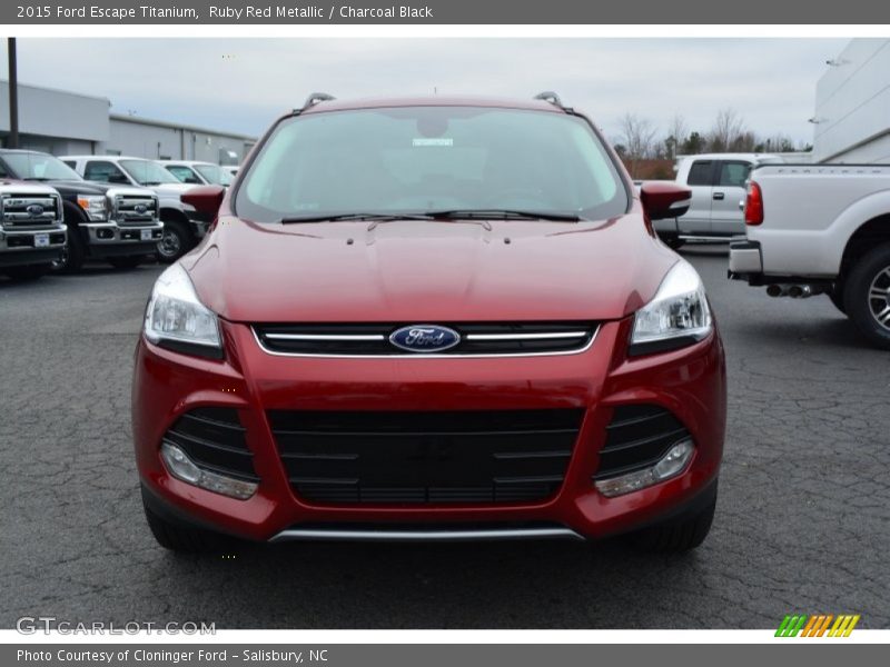 Ruby Red Metallic / Charcoal Black 2015 Ford Escape Titanium