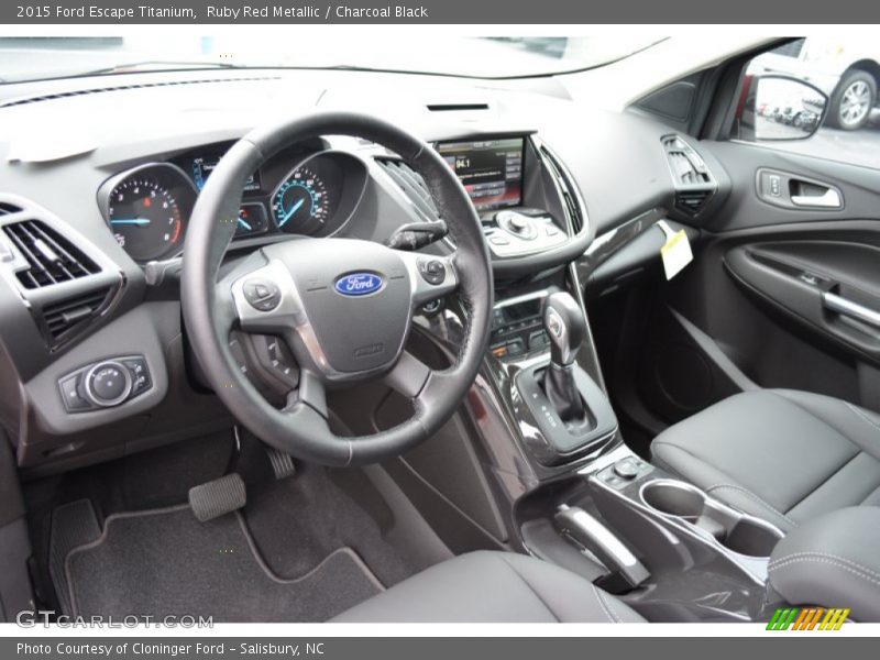Ruby Red Metallic / Charcoal Black 2015 Ford Escape Titanium