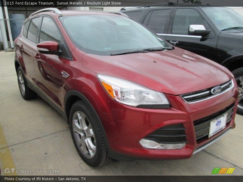 Sunset Metallic / Medium Light Stone 2015 Ford Escape Titanium