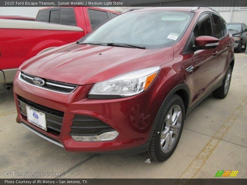 Sunset Metallic / Medium Light Stone 2015 Ford Escape Titanium