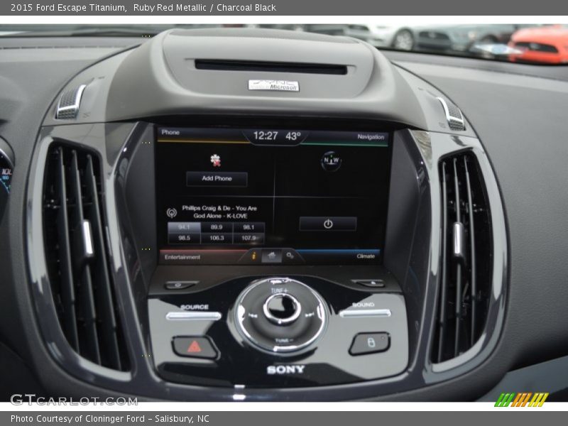 Ruby Red Metallic / Charcoal Black 2015 Ford Escape Titanium