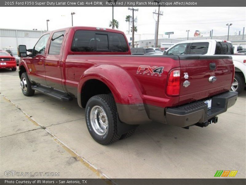 Ruby Red / King Ranch Mesa Antique Affect/Adobe 2015 Ford F350 Super Duty Lariat Crew Cab 4x4 DRW