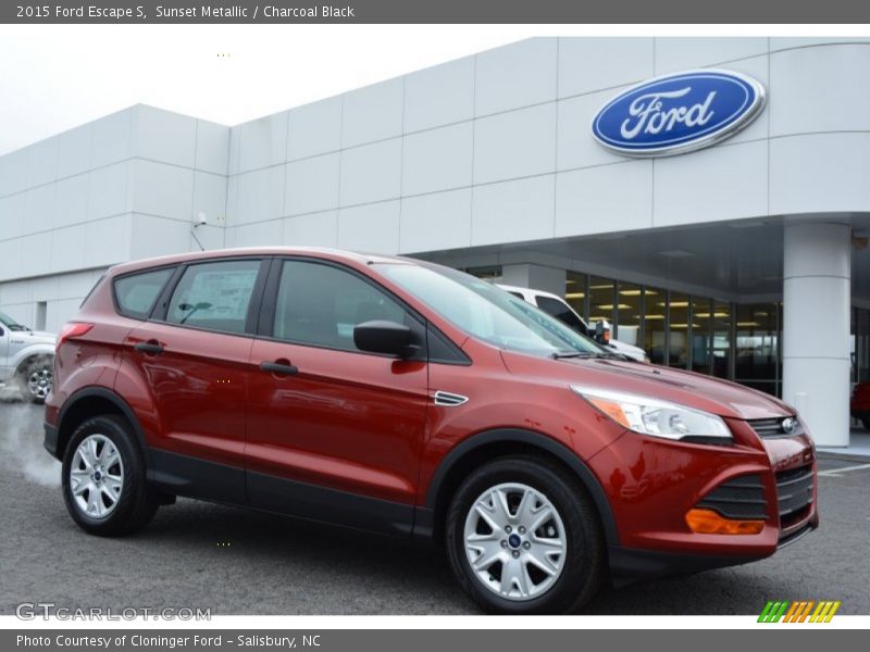 Sunset Metallic / Charcoal Black 2015 Ford Escape S