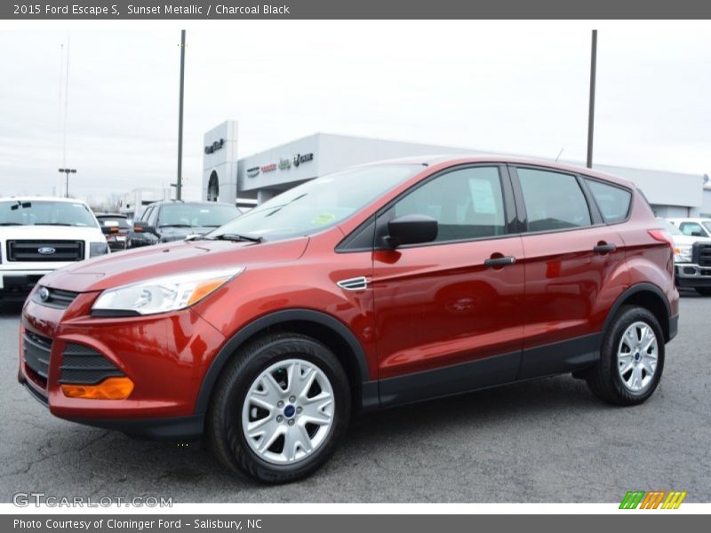 Sunset Metallic / Charcoal Black 2015 Ford Escape S