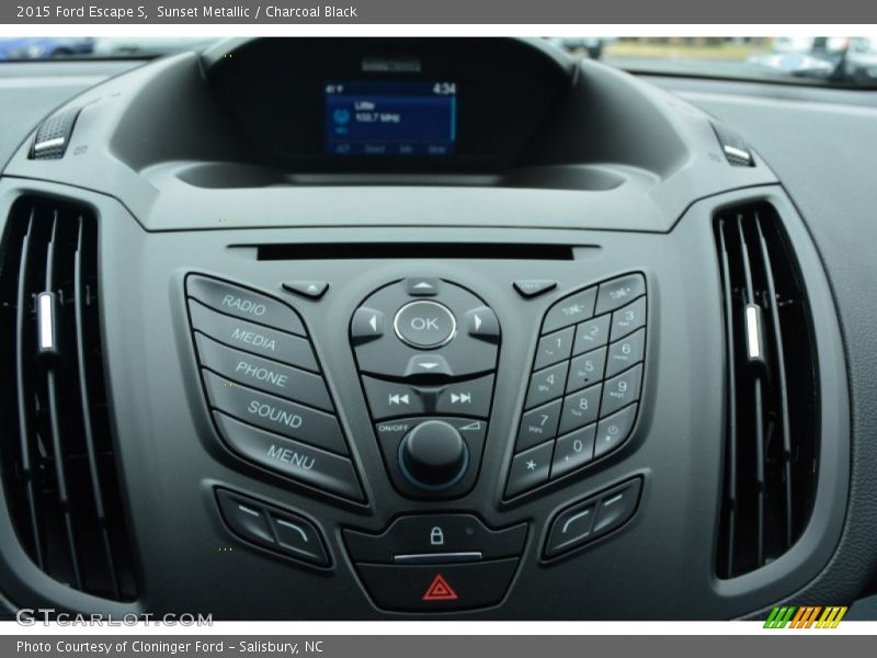 Sunset Metallic / Charcoal Black 2015 Ford Escape S