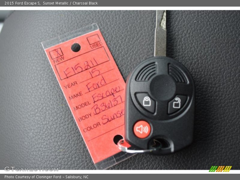 Sunset Metallic / Charcoal Black 2015 Ford Escape S