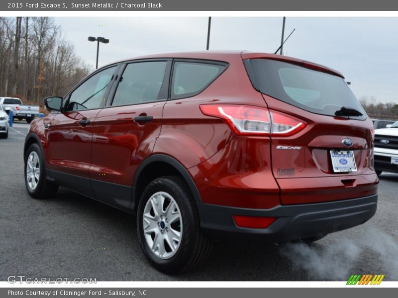 Sunset Metallic / Charcoal Black 2015 Ford Escape S