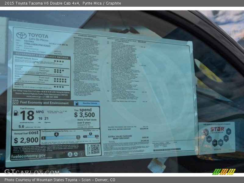 Pyrite Mica / Graphite 2015 Toyota Tacoma V6 Double Cab 4x4