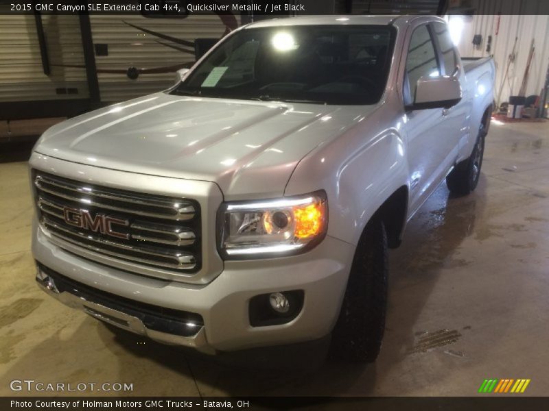 Quicksilver Metallic / Jet Black 2015 GMC Canyon SLE Extended Cab 4x4