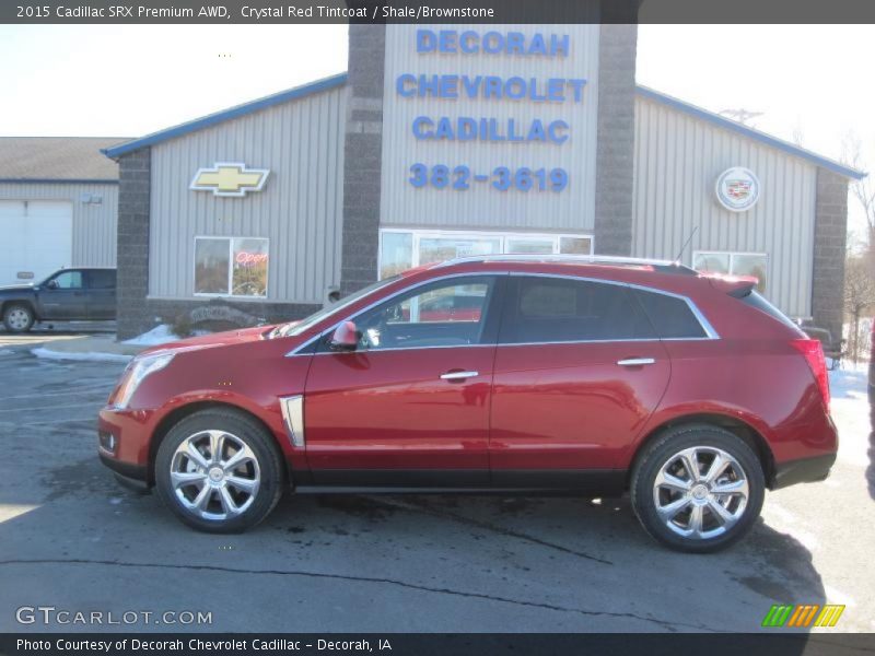 Crystal Red Tintcoat / Shale/Brownstone 2015 Cadillac SRX Premium AWD