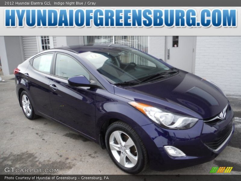 Indigo Night Blue / Gray 2012 Hyundai Elantra GLS
