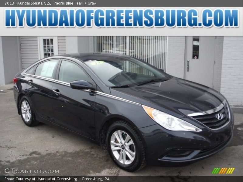 Pacific Blue Pearl / Gray 2013 Hyundai Sonata GLS