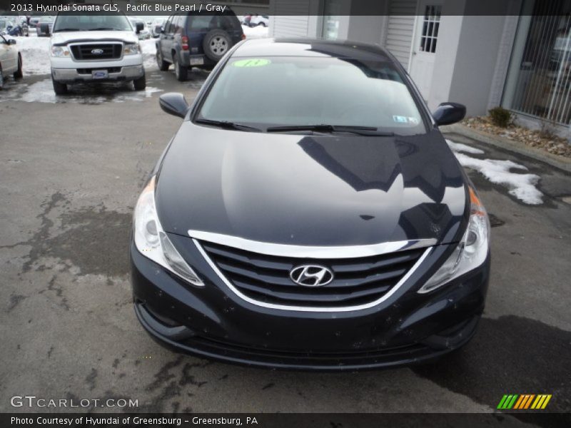 Pacific Blue Pearl / Gray 2013 Hyundai Sonata GLS