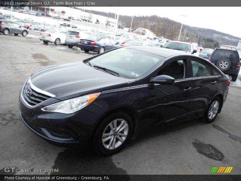 Pacific Blue Pearl / Gray 2013 Hyundai Sonata GLS