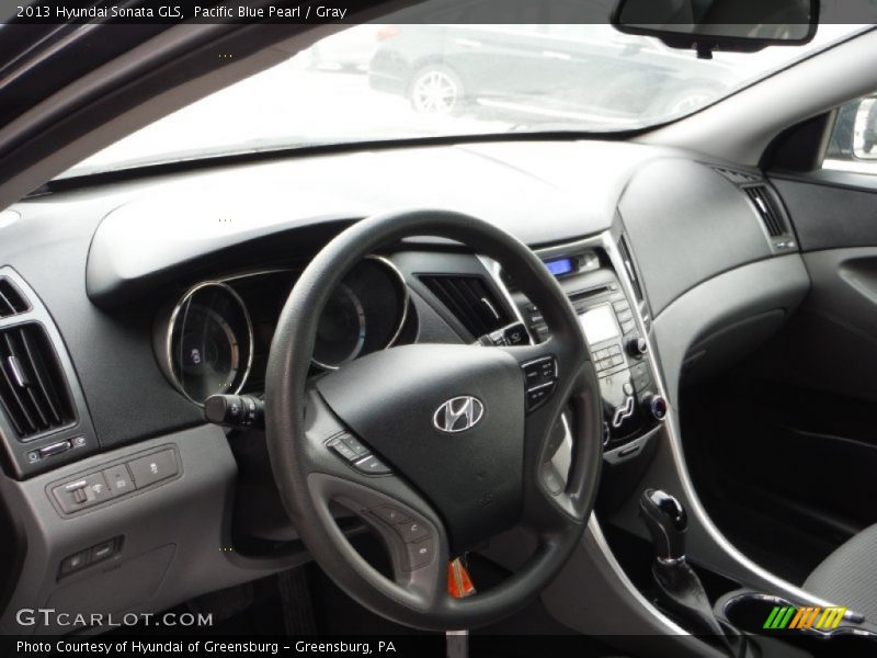 Pacific Blue Pearl / Gray 2013 Hyundai Sonata GLS