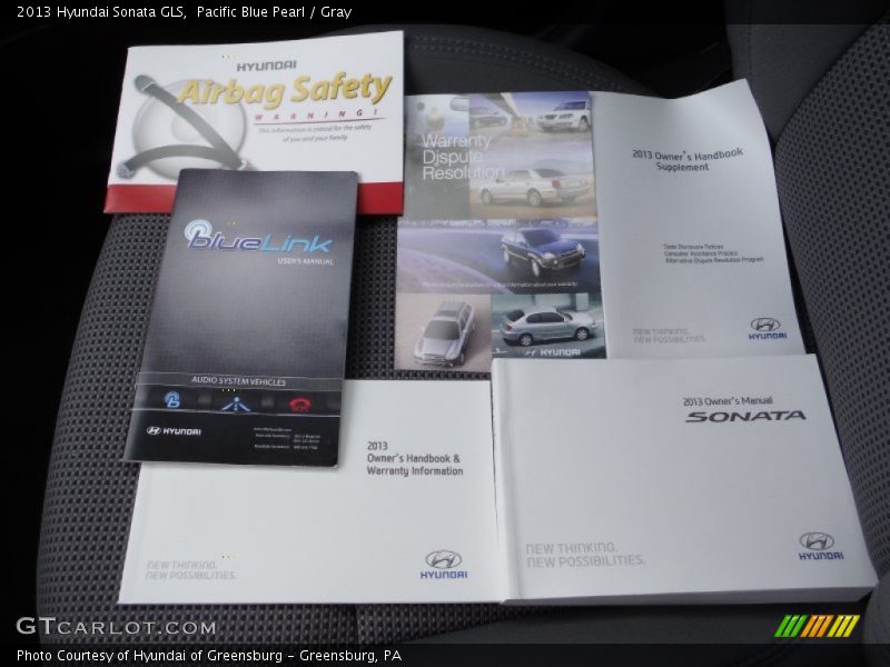 Pacific Blue Pearl / Gray 2013 Hyundai Sonata GLS