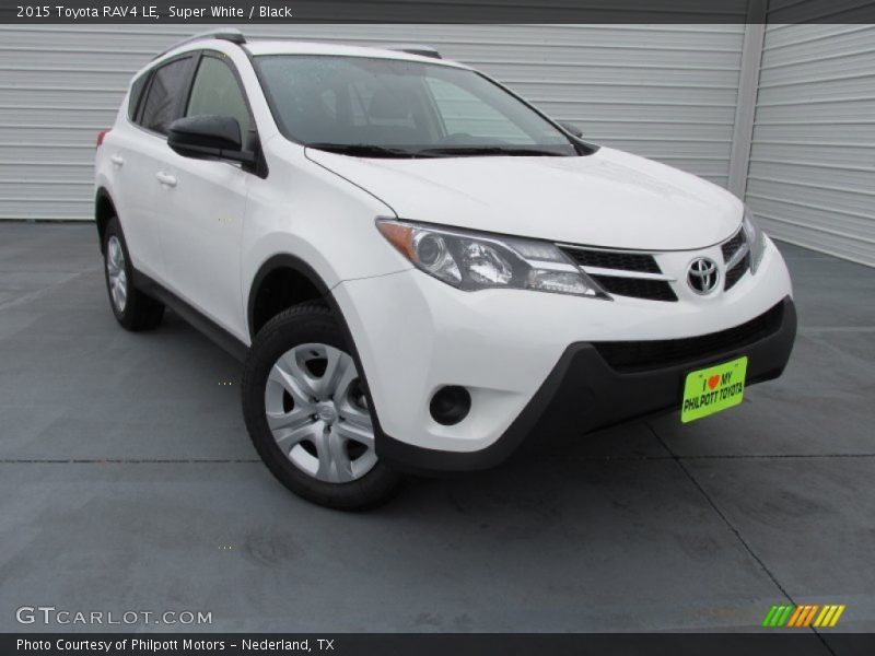 Super White / Black 2015 Toyota RAV4 LE