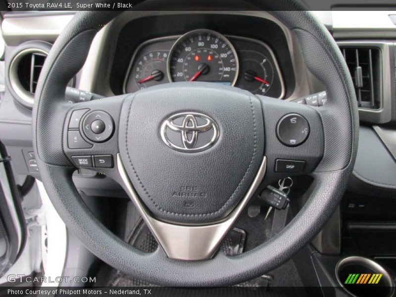 Super White / Black 2015 Toyota RAV4 LE