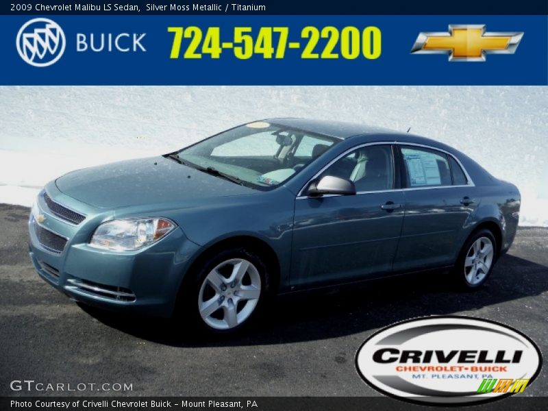 Silver Moss Metallic / Titanium 2009 Chevrolet Malibu LS Sedan