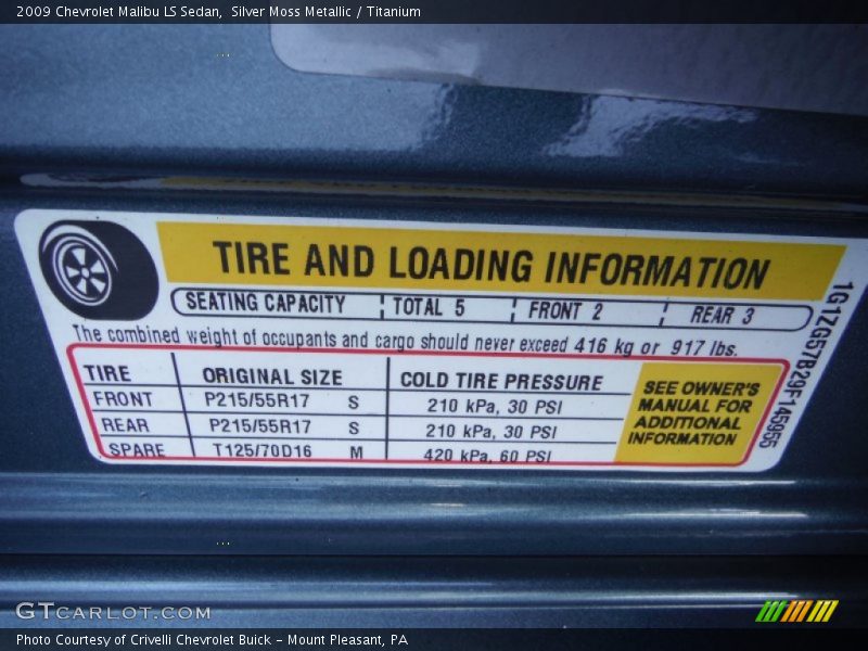 Silver Moss Metallic / Titanium 2009 Chevrolet Malibu LS Sedan