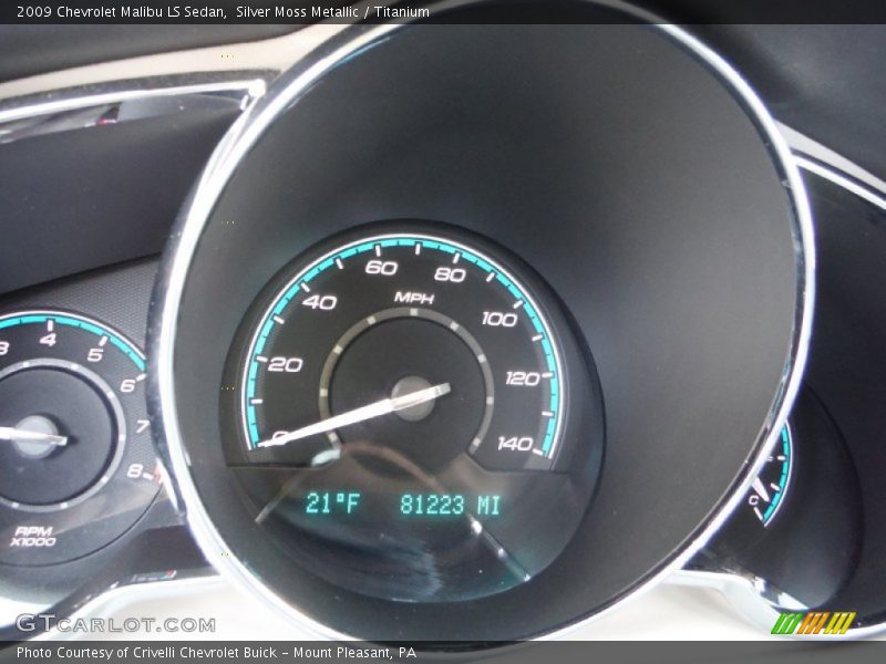 Silver Moss Metallic / Titanium 2009 Chevrolet Malibu LS Sedan