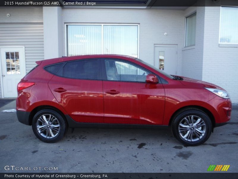 Garnet Red / Beige 2015 Hyundai Tucson GLS AWD