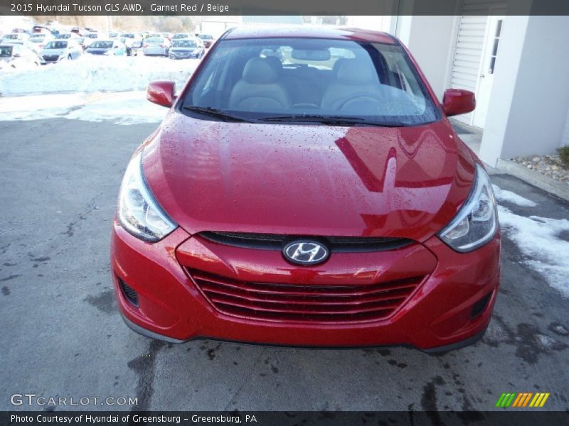 Garnet Red / Beige 2015 Hyundai Tucson GLS AWD