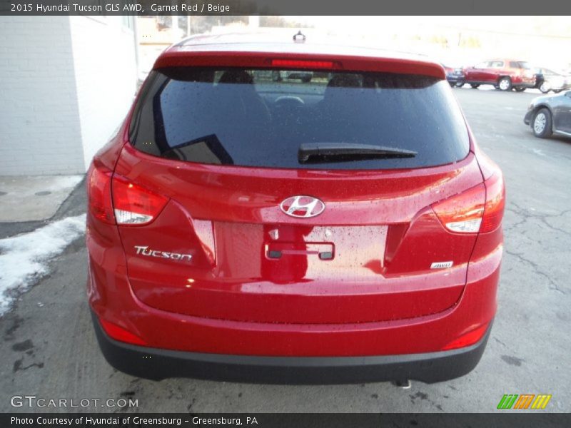 Garnet Red / Beige 2015 Hyundai Tucson GLS AWD