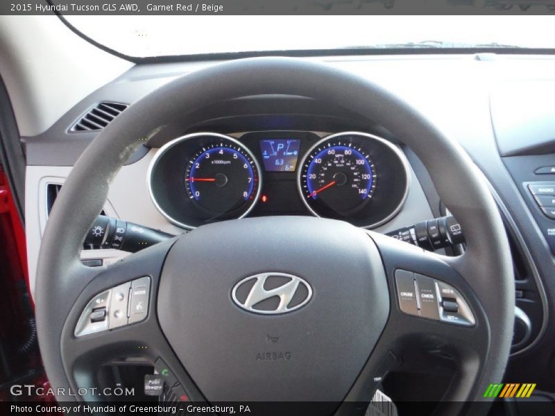 Garnet Red / Beige 2015 Hyundai Tucson GLS AWD