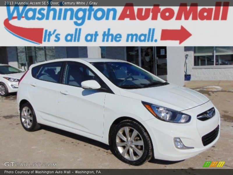 Century White / Gray 2013 Hyundai Accent SE 5 Door