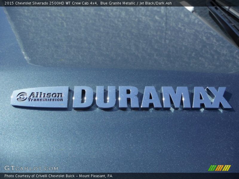 Blue Granite Metallic / Jet Black/Dark Ash 2015 Chevrolet Silverado 2500HD WT Crew Cab 4x4