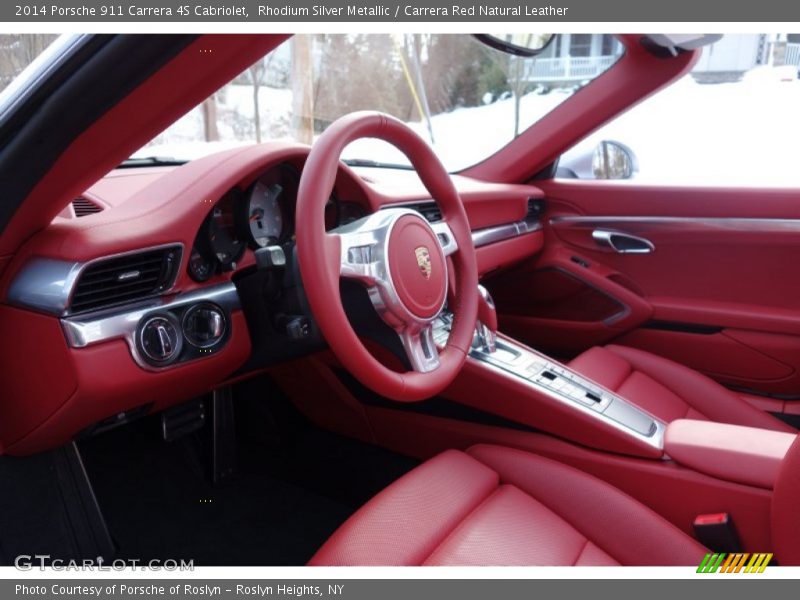 Rhodium Silver Metallic / Carrera Red Natural Leather 2014 Porsche 911 Carrera 4S Cabriolet