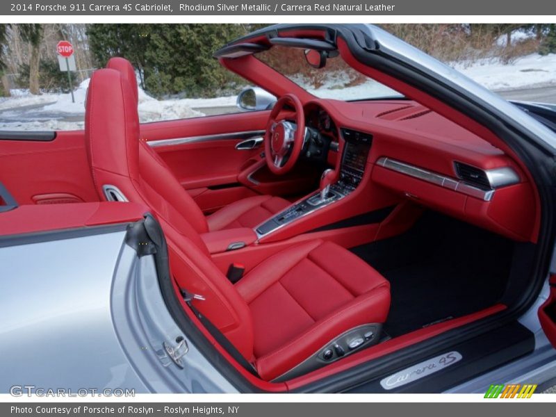 Rhodium Silver Metallic / Carrera Red Natural Leather 2014 Porsche 911 Carrera 4S Cabriolet