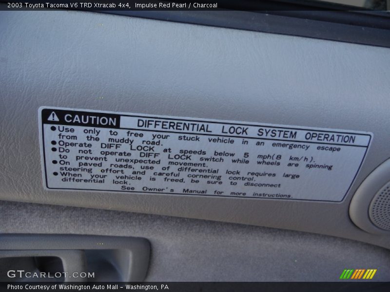 Impulse Red Pearl / Charcoal 2003 Toyota Tacoma V6 TRD Xtracab 4x4