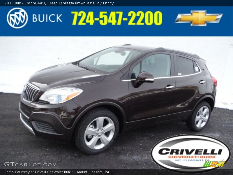 Deep Espresso Brown Metallic / Ebony 2015 Buick Encore AWD