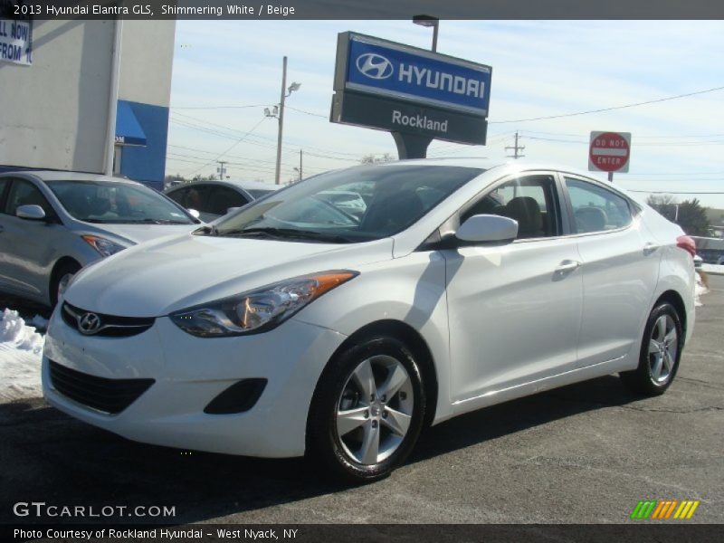 Shimmering White / Beige 2013 Hyundai Elantra GLS