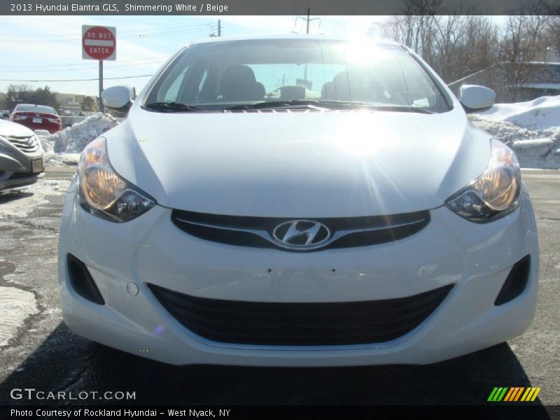 Shimmering White / Beige 2013 Hyundai Elantra GLS