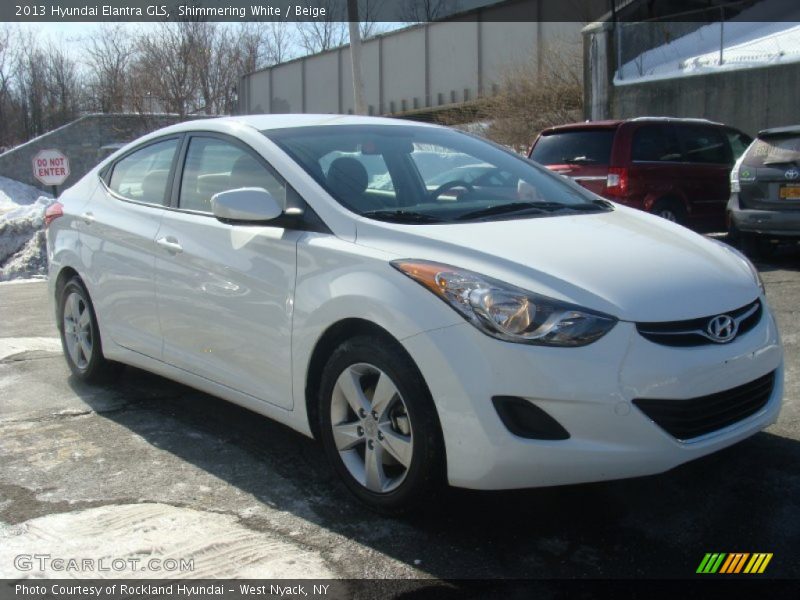 Shimmering White / Beige 2013 Hyundai Elantra GLS