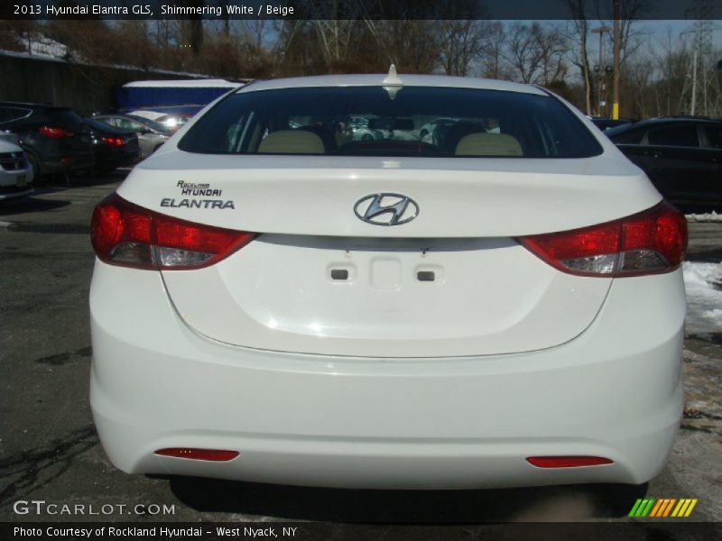 Shimmering White / Beige 2013 Hyundai Elantra GLS