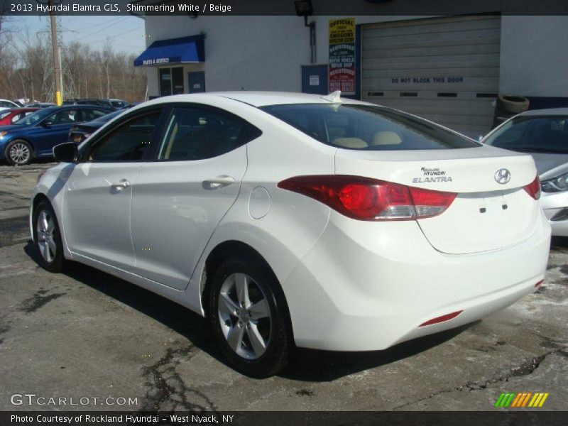 Shimmering White / Beige 2013 Hyundai Elantra GLS