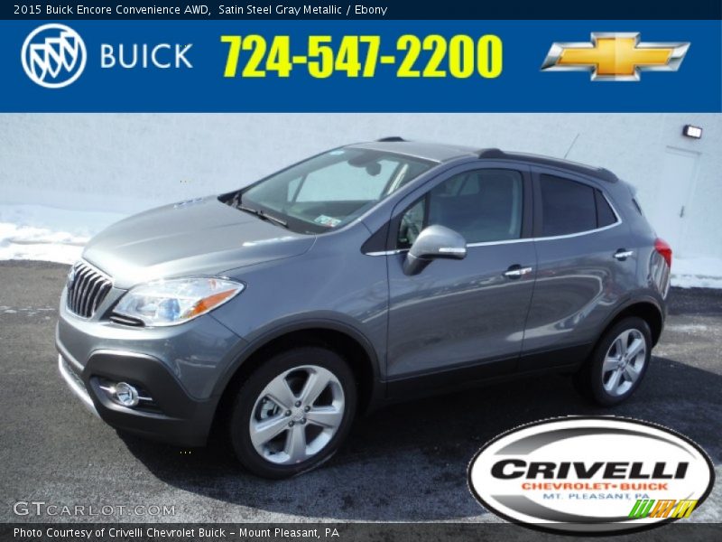 Satin Steel Gray Metallic / Ebony 2015 Buick Encore Convenience AWD