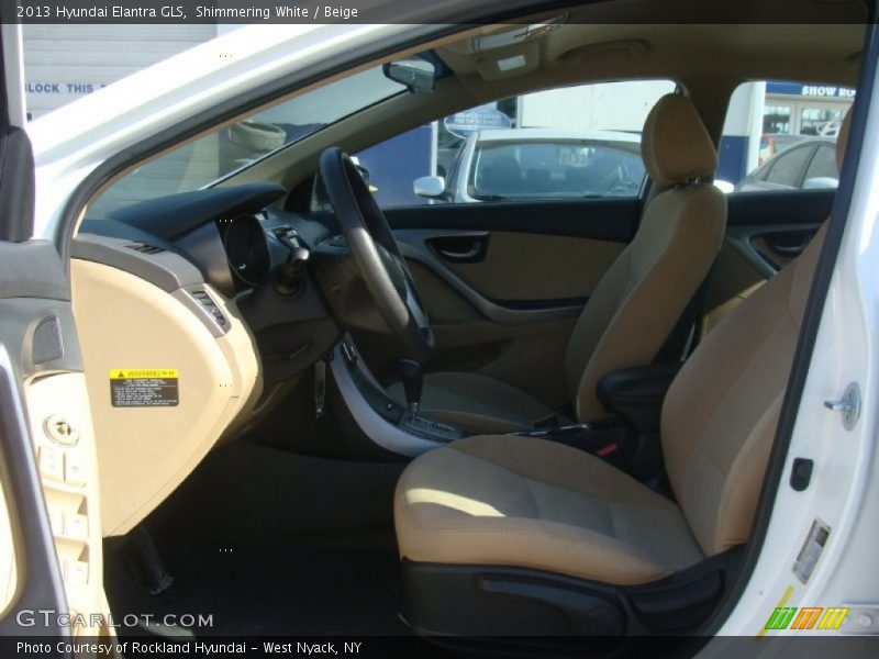 Shimmering White / Beige 2013 Hyundai Elantra GLS