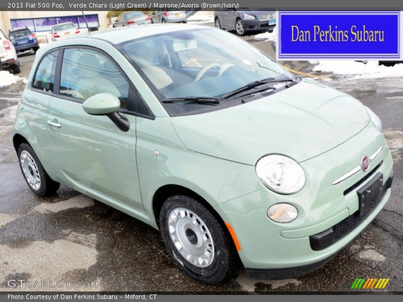 Verde Chiaro (Light Green) / Marrone/Avorio (Brown/Ivory) 2013 Fiat 500 Pop