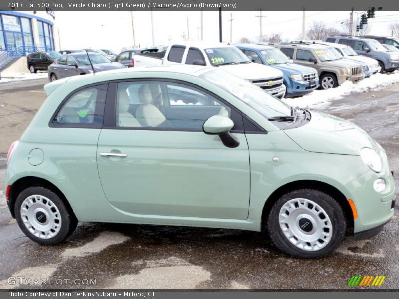 Verde Chiaro (Light Green) / Marrone/Avorio (Brown/Ivory) 2013 Fiat 500 Pop