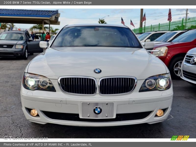 Alpine White / Cream Beige 2008 BMW 7 Series 750Li Sedan