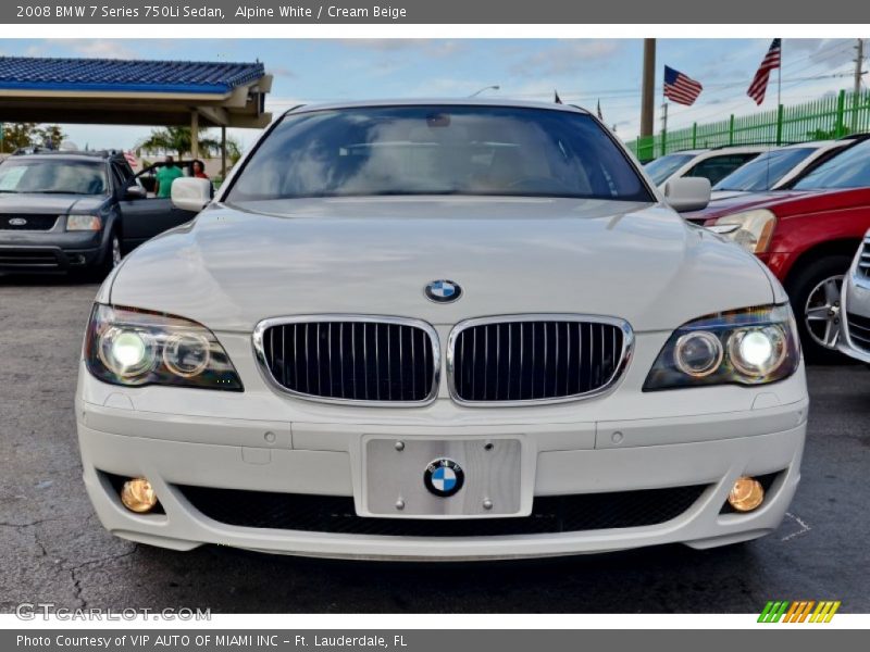 Alpine White / Cream Beige 2008 BMW 7 Series 750Li Sedan