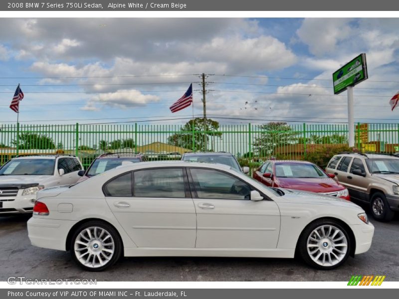 Alpine White / Cream Beige 2008 BMW 7 Series 750Li Sedan